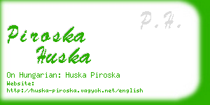 piroska huska business card
